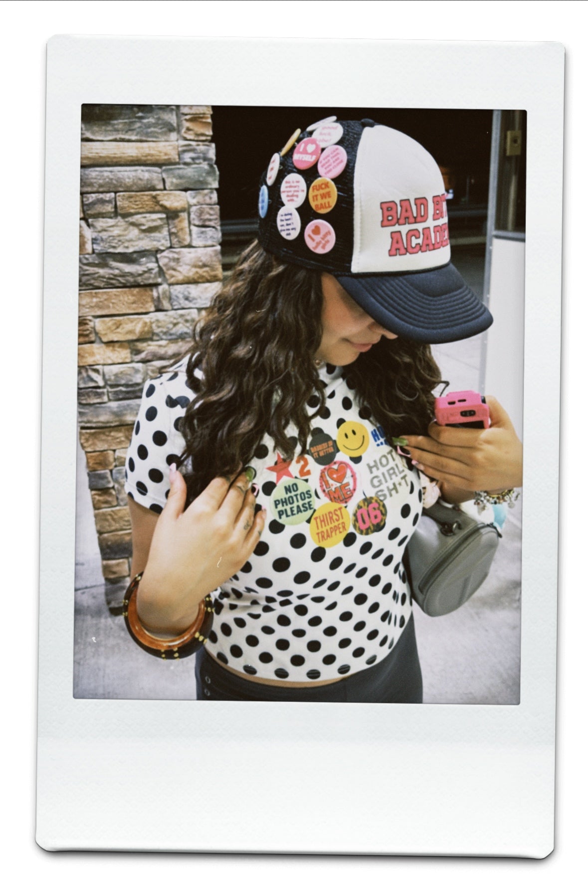 BAD BITCH ACADEMY BUTTON PIN TRUCKER