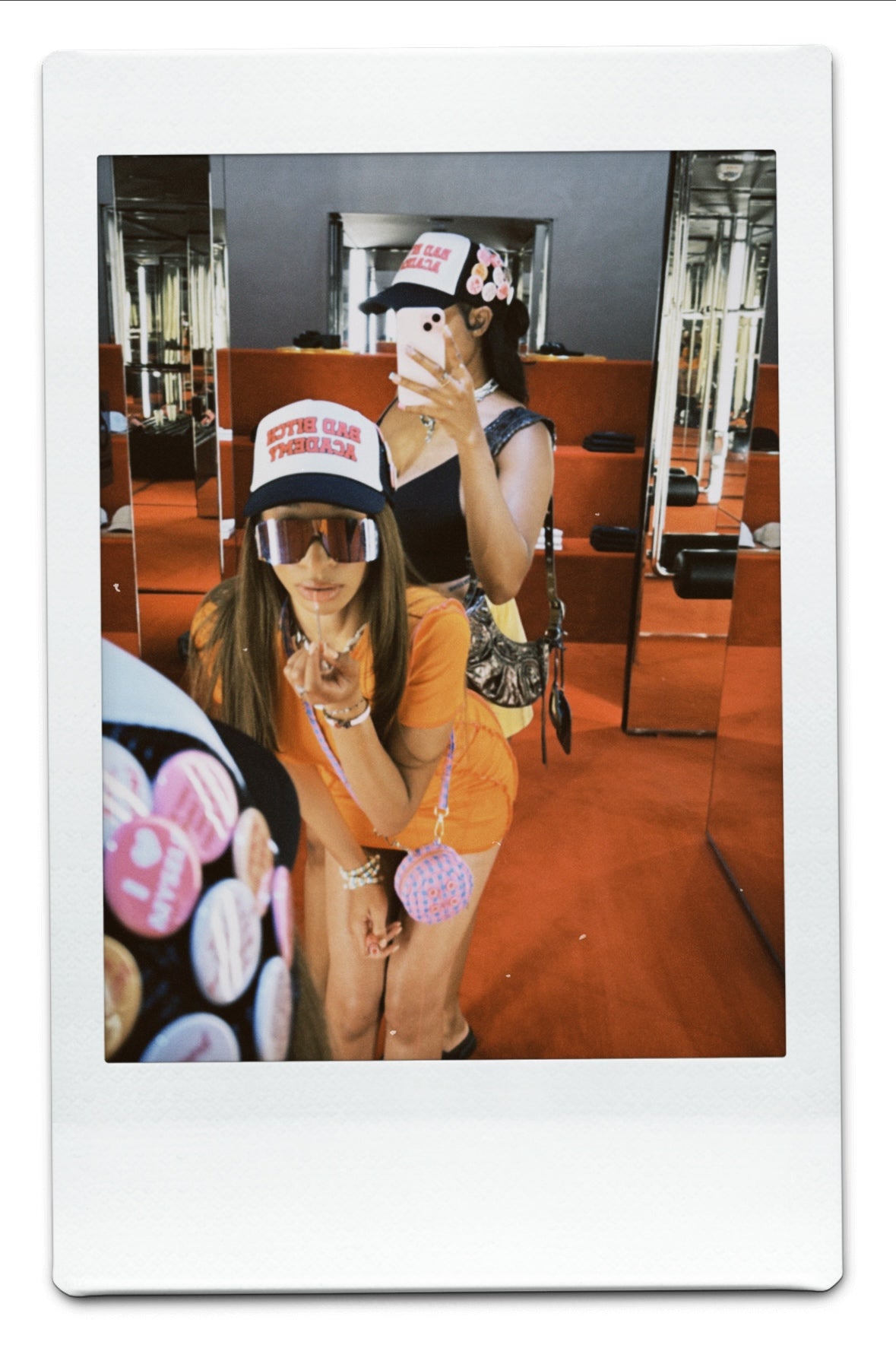 BAD BITCH ACADEMY BUTTON PIN TRUCKER